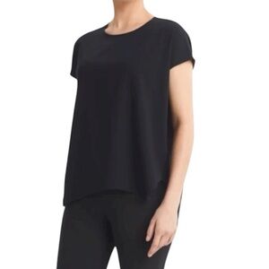 MM Lafleur | Women’s Classic Black The Didion Drape Top Size Medium